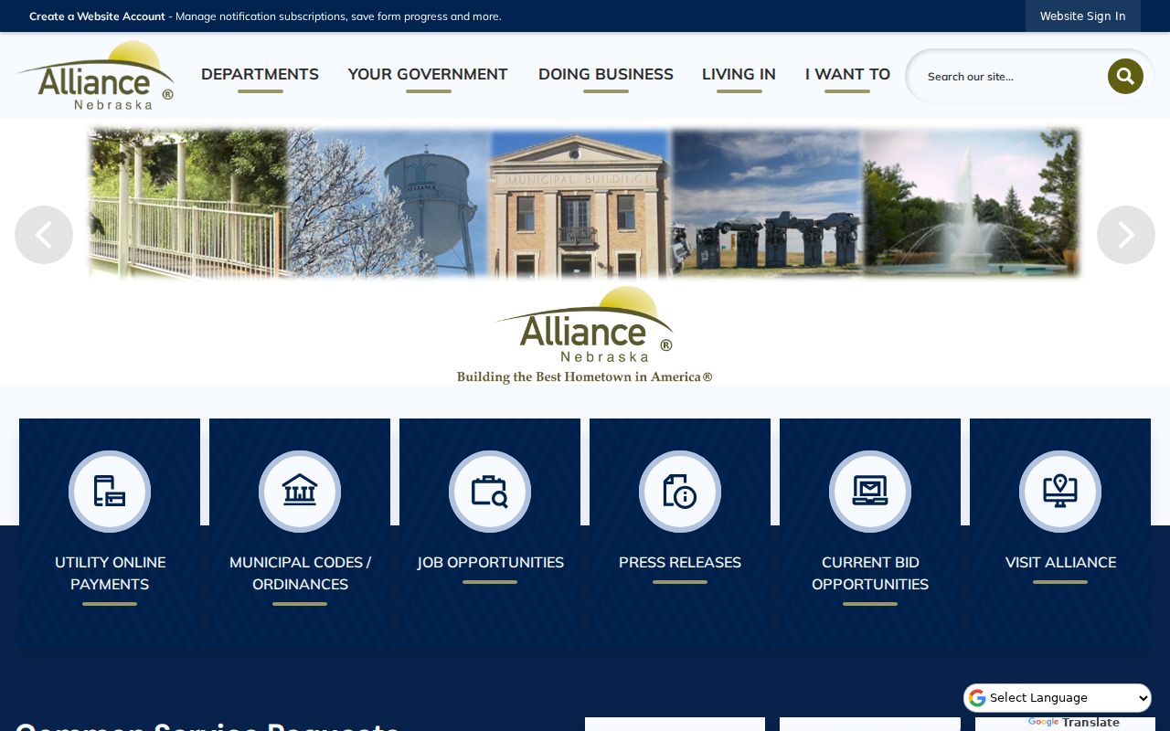 Box Butte County Alliance court records and Alliance City Hall