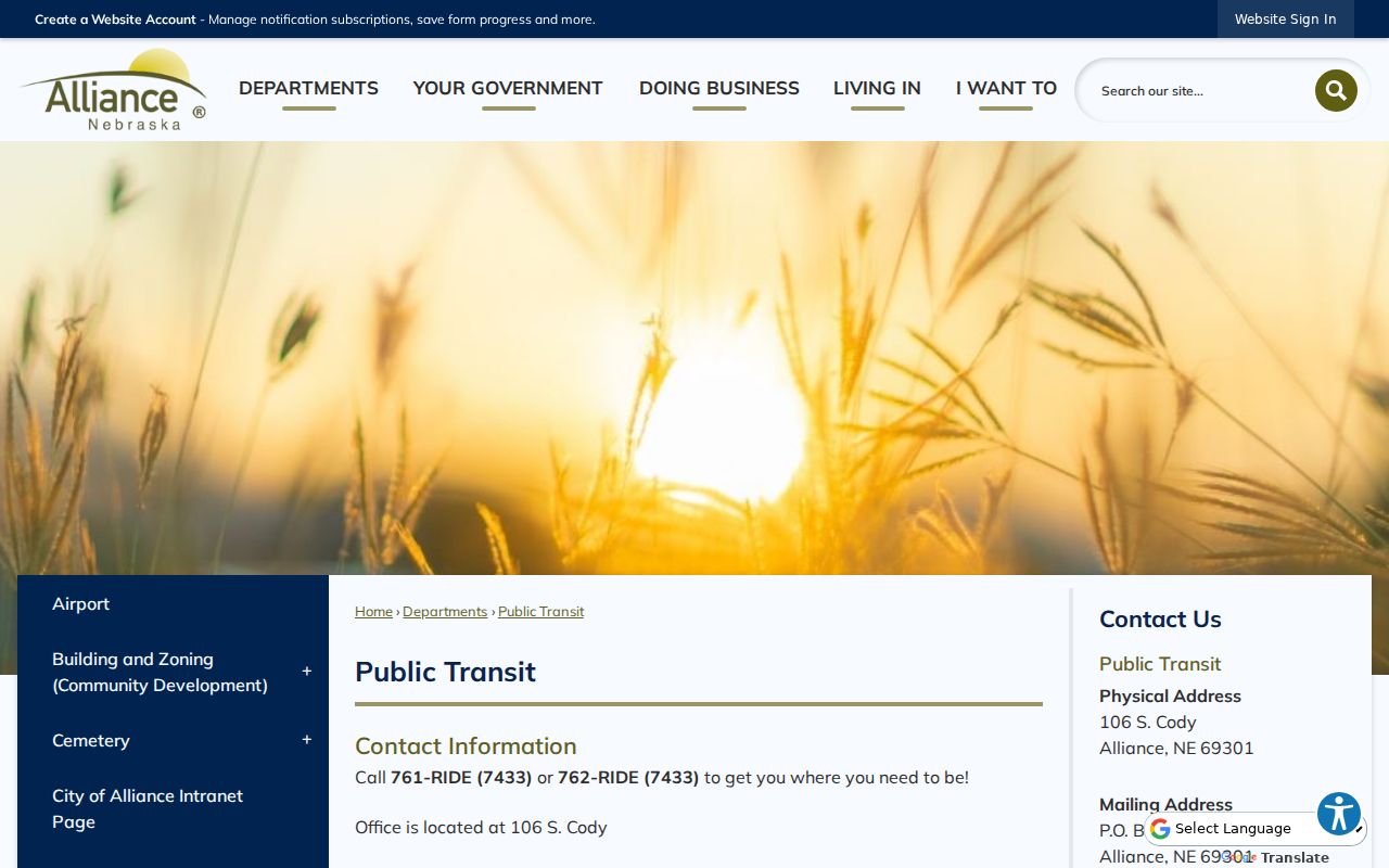 Box Butte County Alliance court records transit access