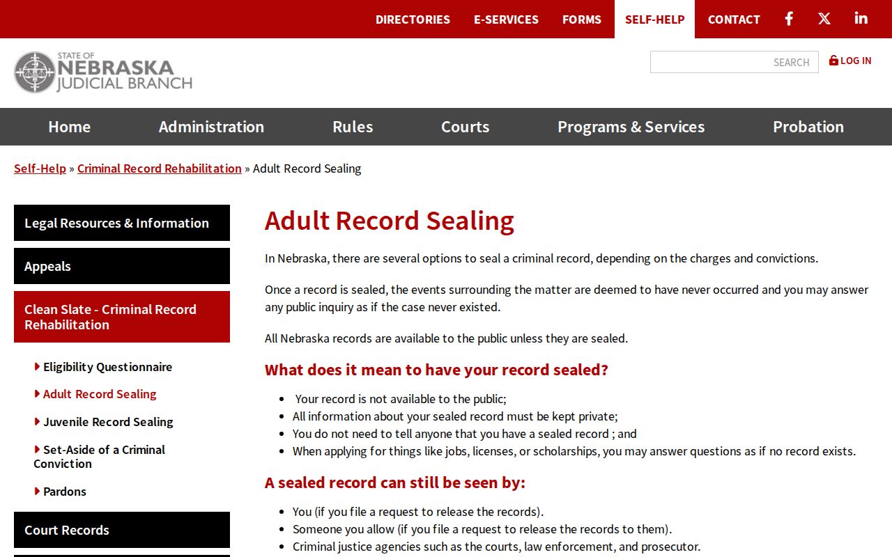 Box Butte civil docket court record sealing information