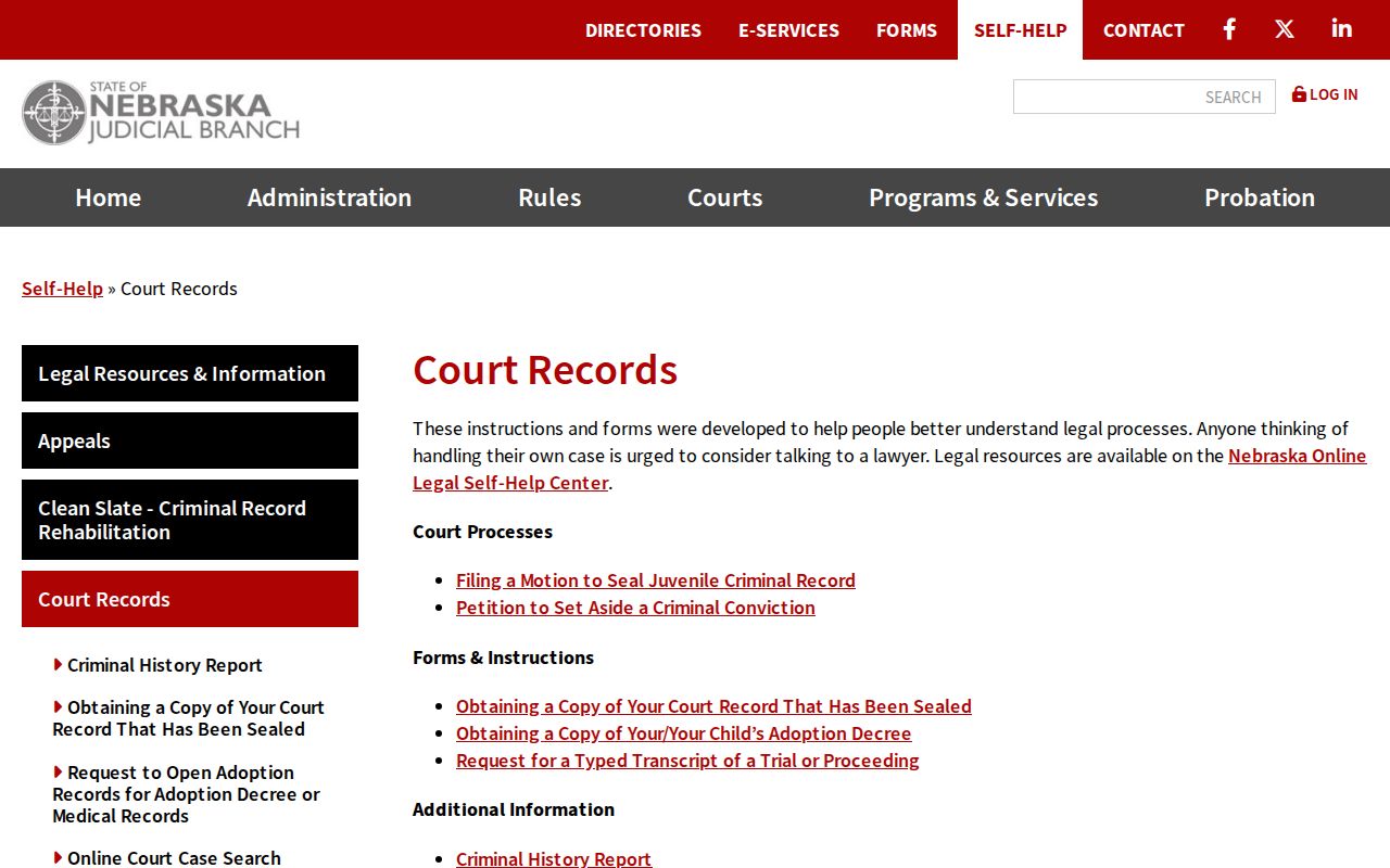 Box Butte civil docket court records request resources