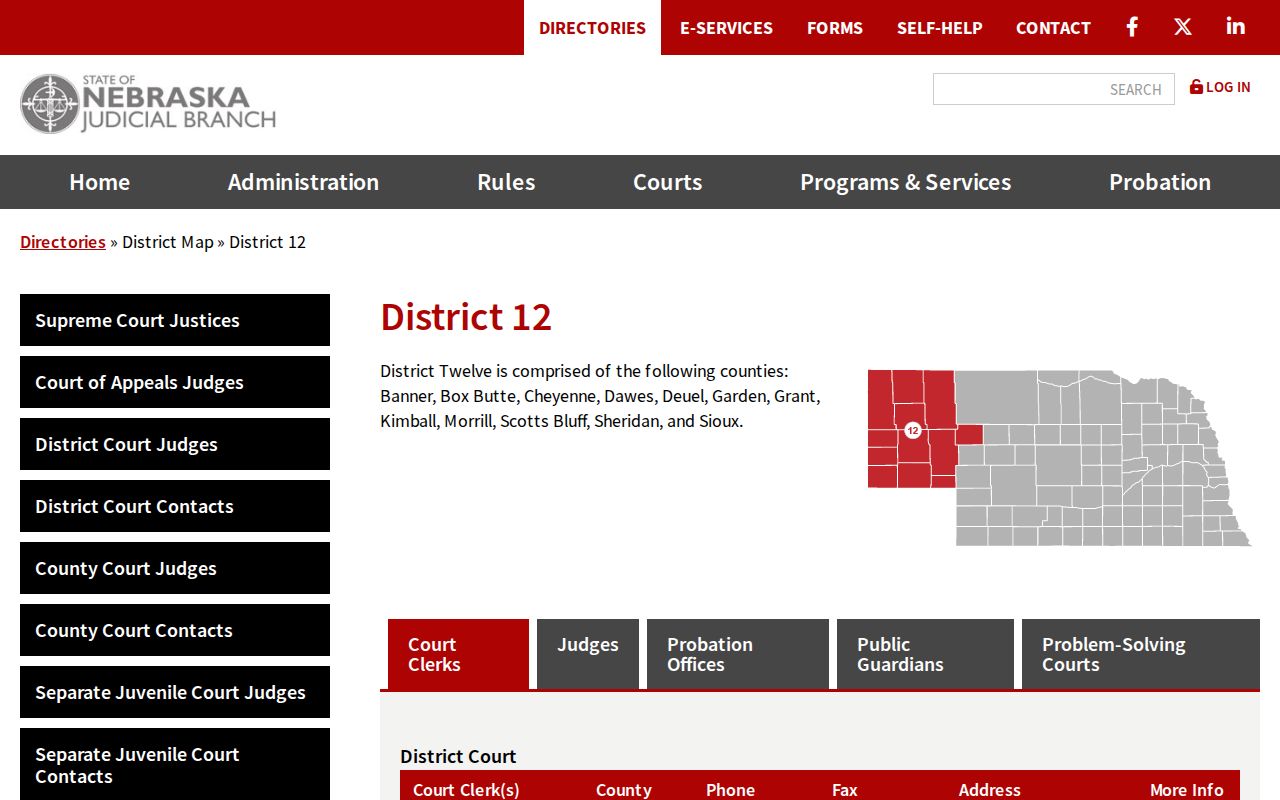Box Butte County court docket District 12 court directory