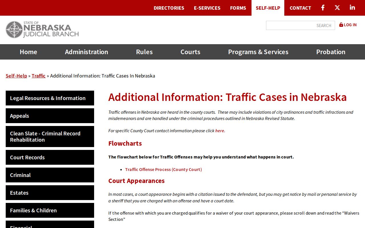 Box Butte traffic court Nebraska traffic case information